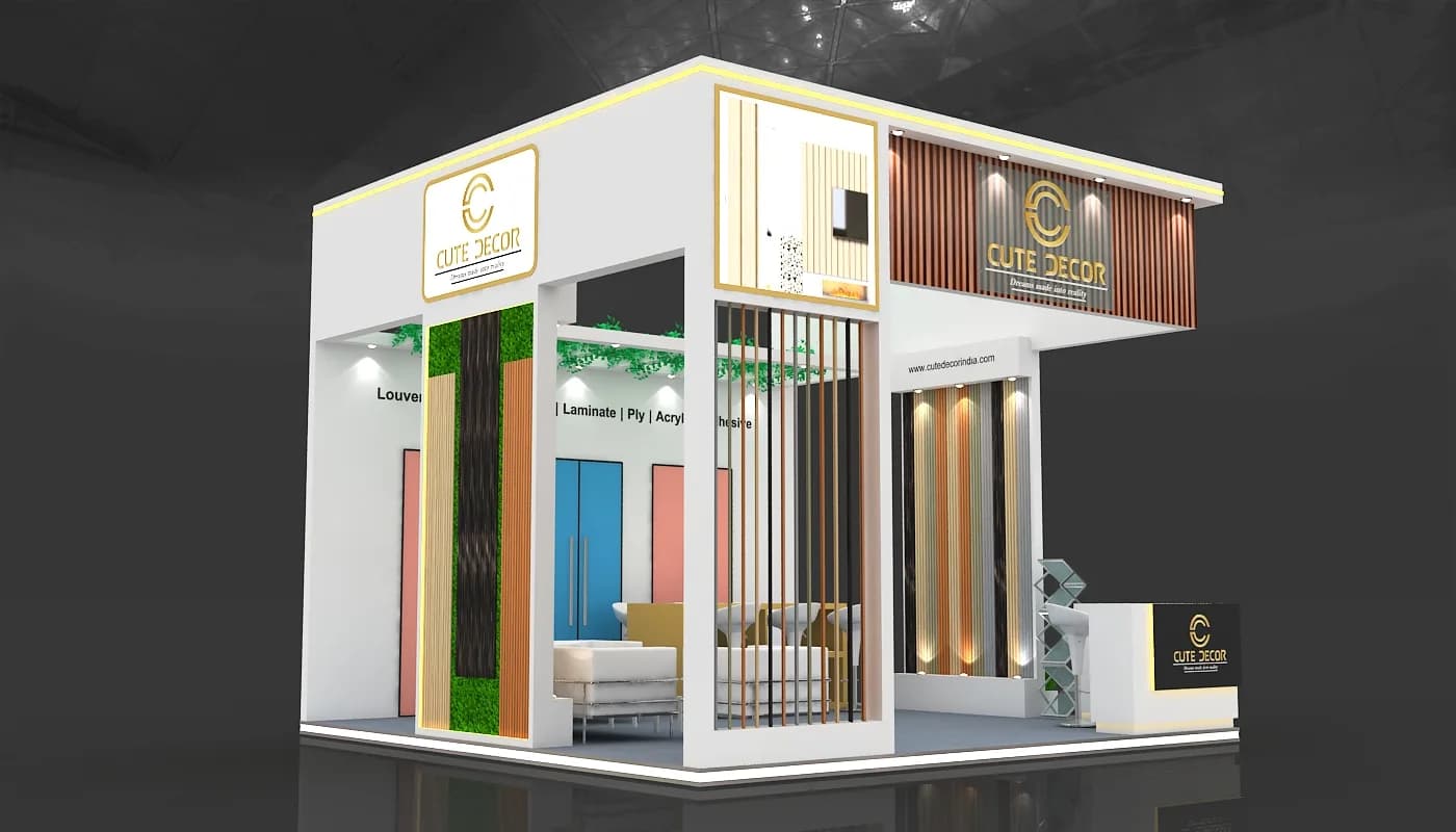 CuteDecor exhibition stand with louver wall panels