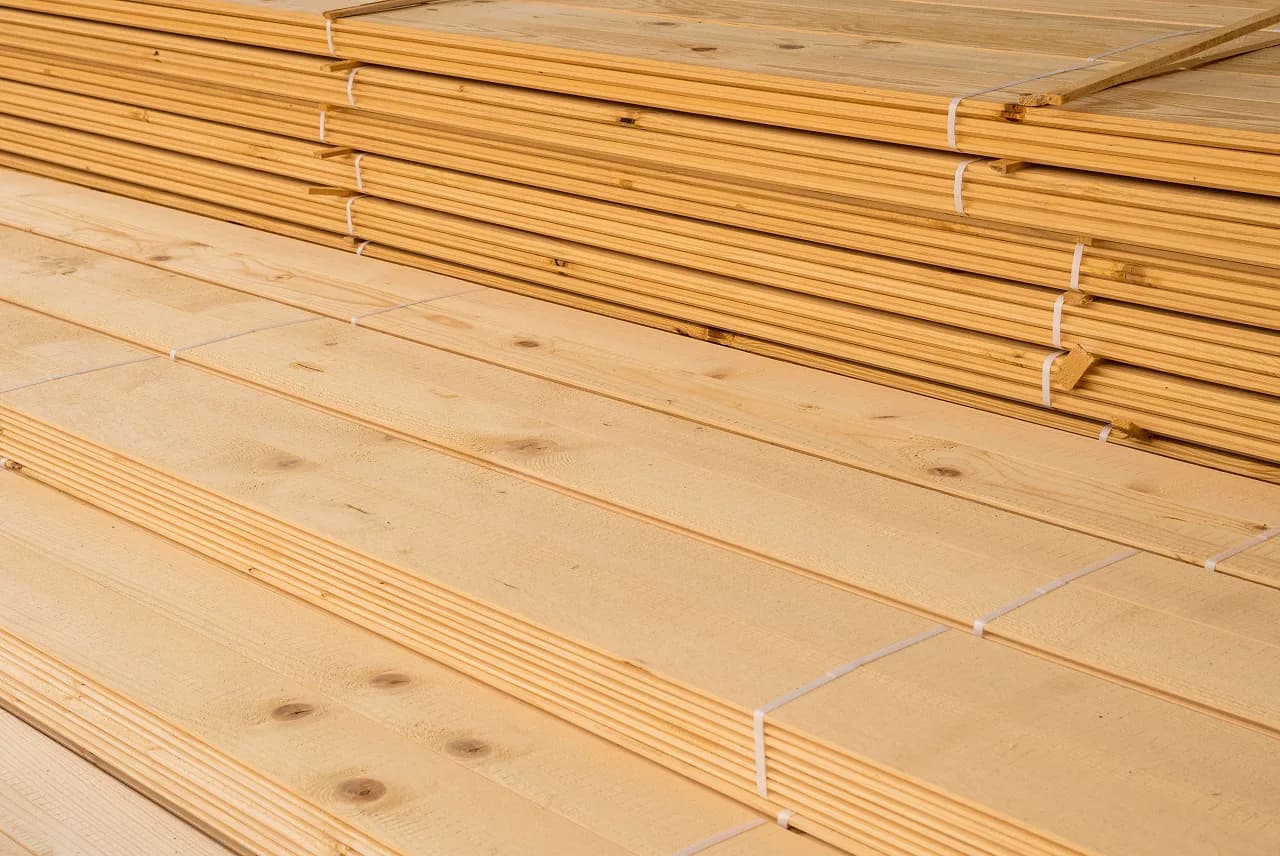Stacked plywood and timber planks